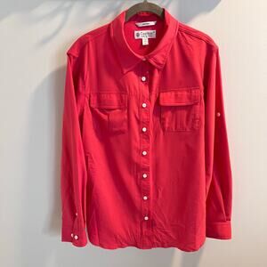 Coolibar Pink UPF 50+ Button Front Shirt Size L